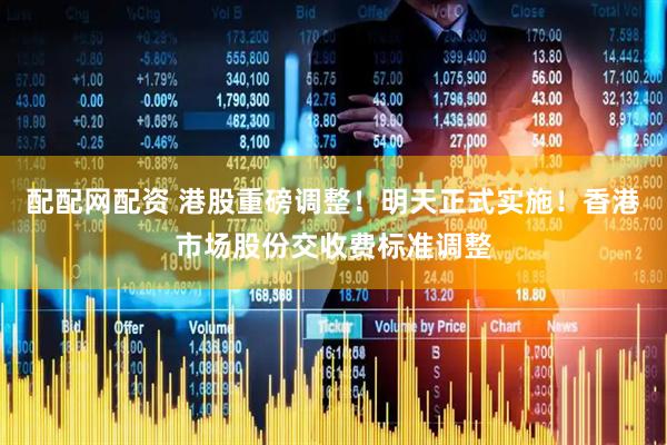 配配网配资 港股重磅调整！明天正式实施！香港市场股份交收费标准调整